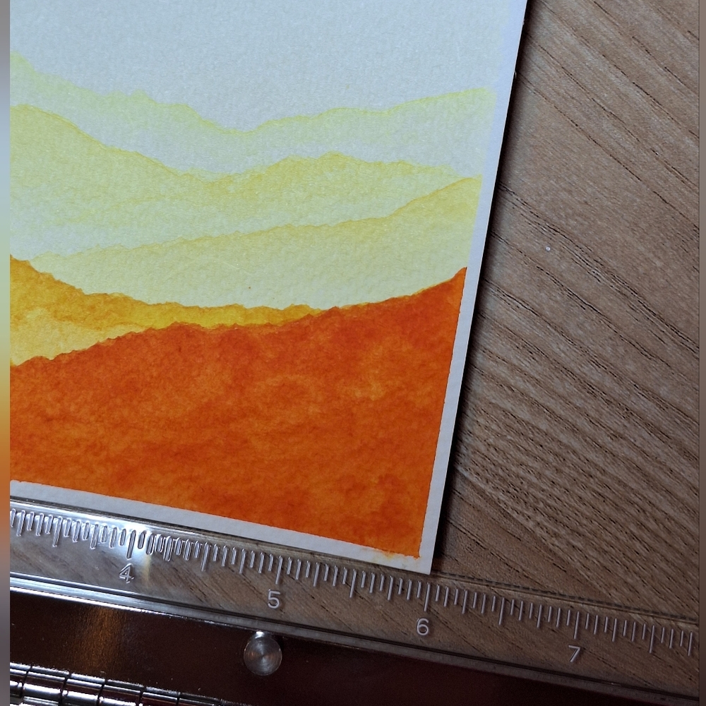 "Golden Range" Hand-painted watercolor painting - Picture 7 of 8